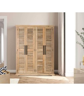 ARMARIO ROPERO 150 X 50 X 190 SABANA MADERA MANGO NATURAL