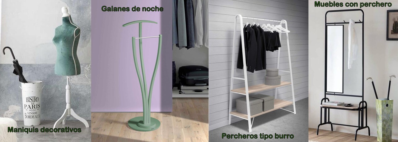 MANIQUÍS, GALANES DE NOCHE, PERCHEROS TIPO BURRO, MUEBLES CON PERCHERO